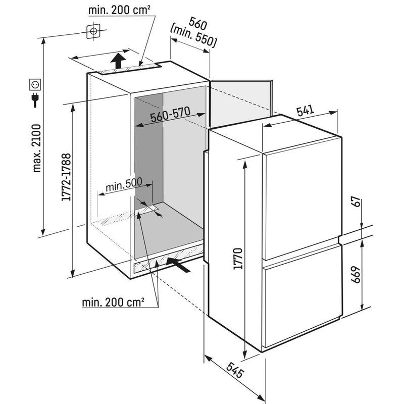 Liebherr ICNSe 5103-20 - Inbouw - koel-vriescombinatie - 178 cm