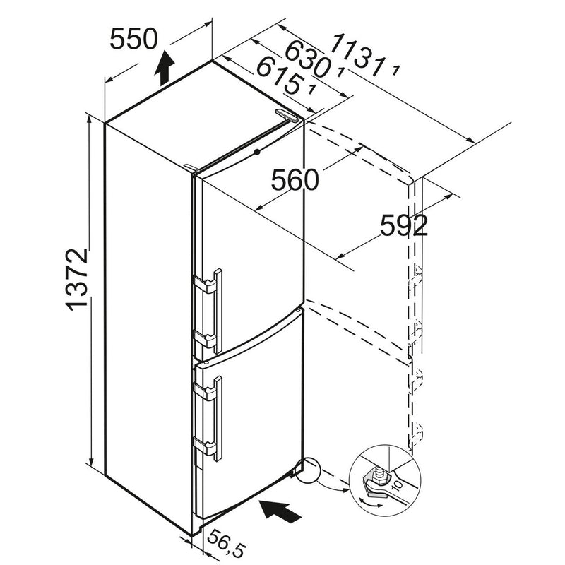 Liebherr CUbe 2331-26 - Koel-vriescombinatie - Zwart