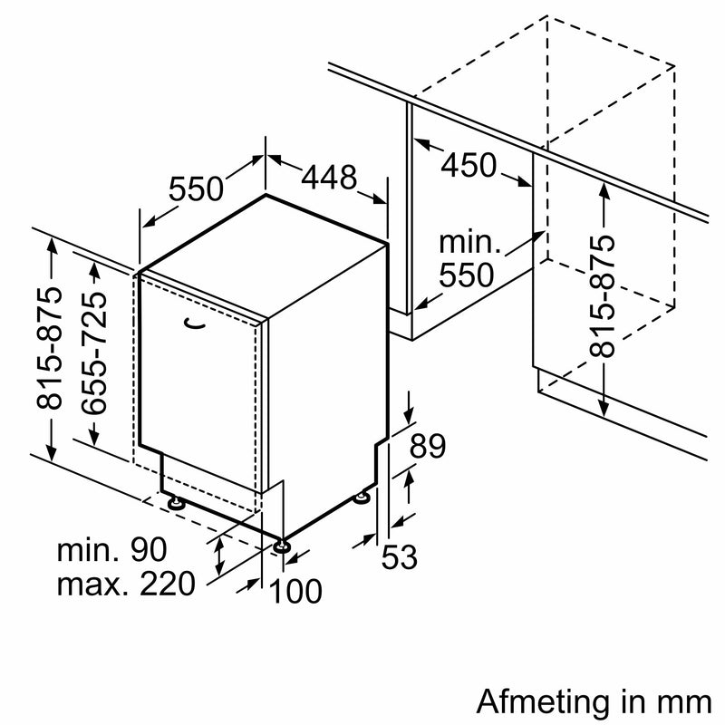 Siemens SR63EX24ME - iQ300 - Volledig integreerbare vaatwasser - 45 cm