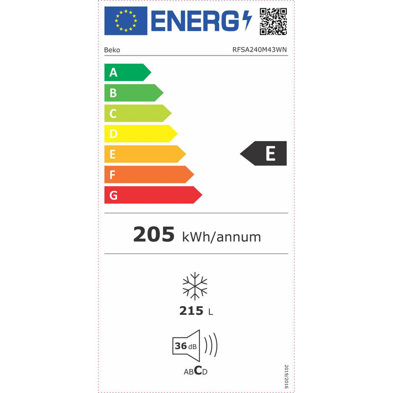 Beko RFSA240M43WN - Vriezer - Wit