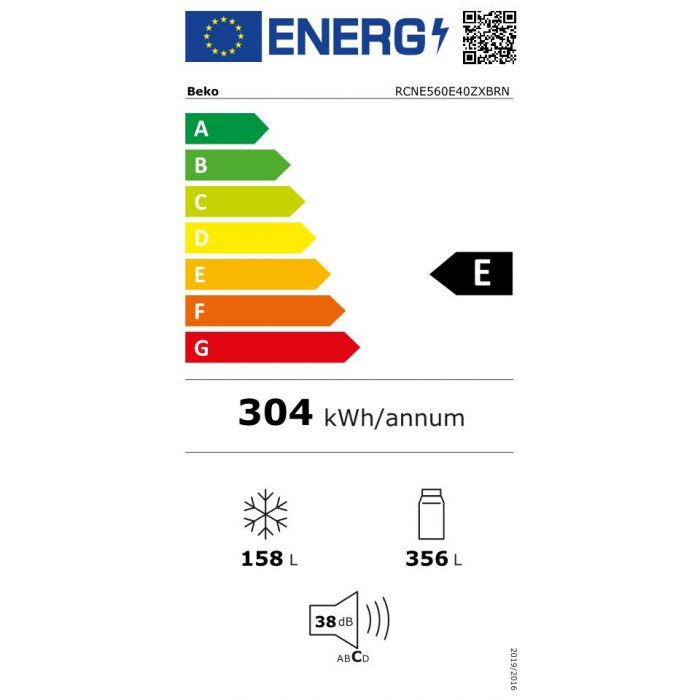 Beko RCNE560E40ZXBRN - koel-vriescombinatie - Harvestfresh - Zwart