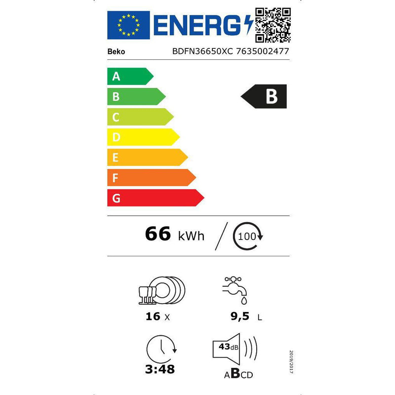 Beko BDFN36650XC - Vaatwasser - HygieneShield - Inox