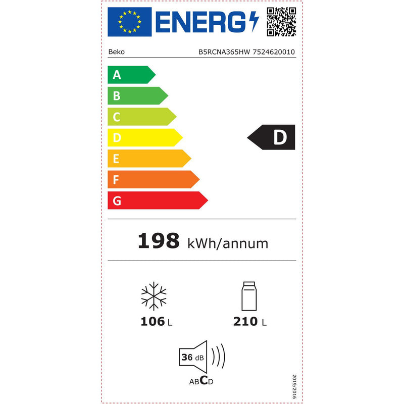 Beko B5RCNA365HW - Koel-vriescombinatie - Harvestfresh - Wit