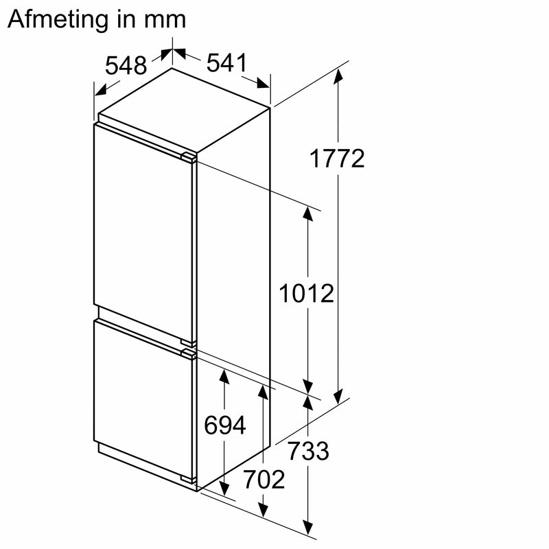 Siemens KI86NVFE0 - IQ300 - Inbouw - Koel-vriescombinatie - 178 cm