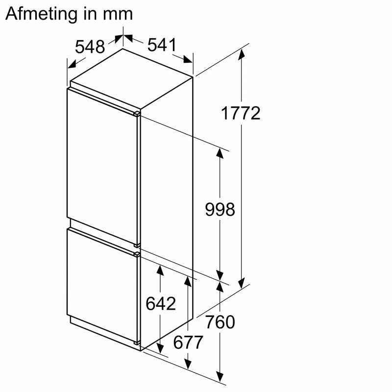 Siemens KI86VVSE0 - IQ300 - Inbouw - Koel-vriescombinatie - 178 cm