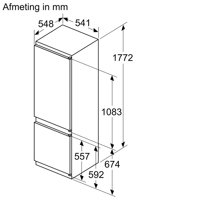 Siemens KI87VVSE0 - IQ300 - Inbouw - Koel-vriescombinatie - 178 cm