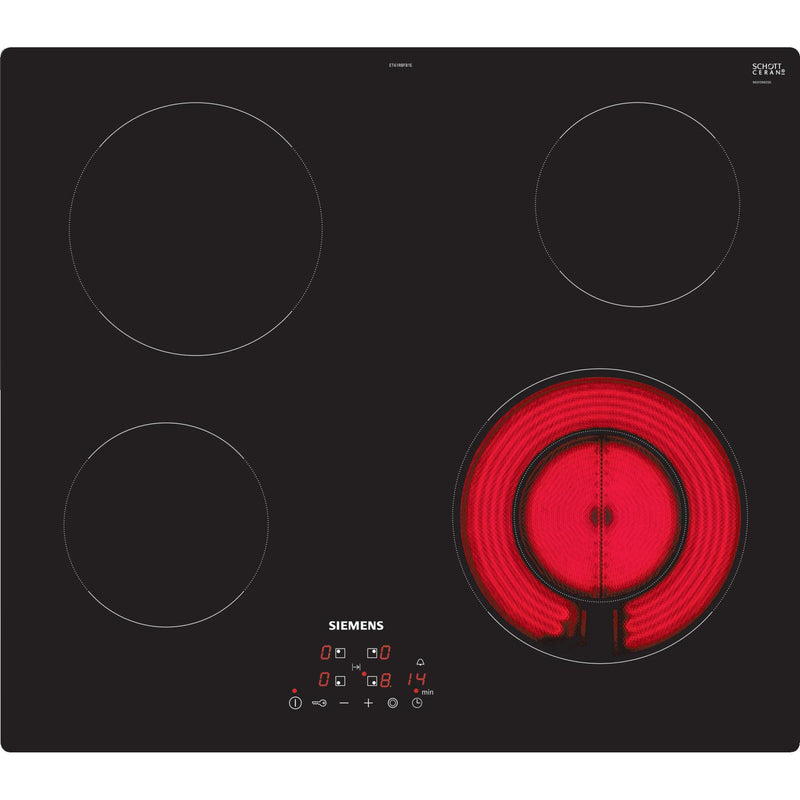 Siemens ET61RBFB1E - iQ300 - Elektrische kookplaat - 60 cm - Zwart - Opbouw zonder kader