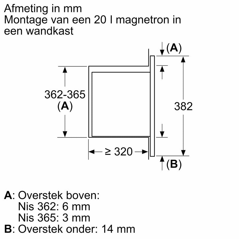 Bosch BFL523MB4 - Serie 2 - Inbouwmagnetron - Zwart