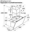 Siemens LC65KDK60 - iQ100 - Wanddampkap - 60 cm - zwart glas - Zwart