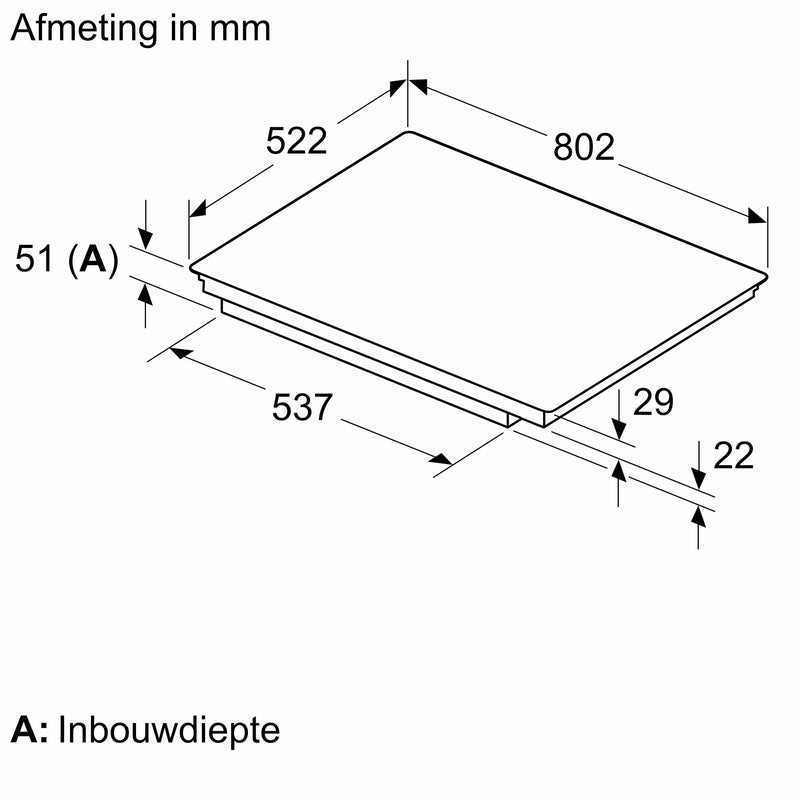 Siemens EX851HEC1E - iQ700 - Inductiekookplaat - 80 cm - Zwart - Opbouw zonder kader