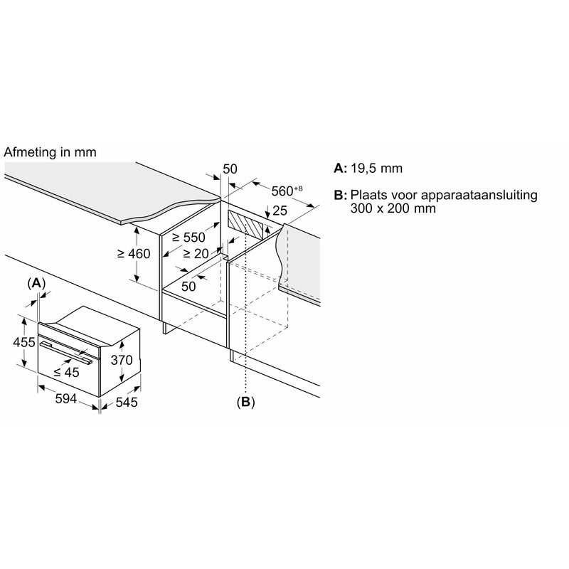 Bosch CEG732XB1 - Serie 8 - Inbouwmagnetron - 60 x 45 cm - Zwart