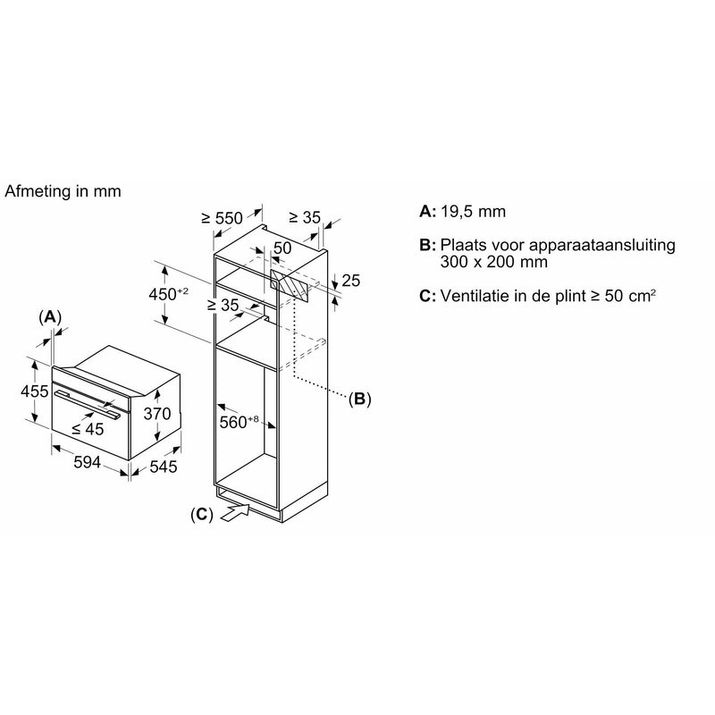 Bosch CEG732XB1 - Serie 8 - Inbouwmagnetron - 60 x 45 cm - Zwart