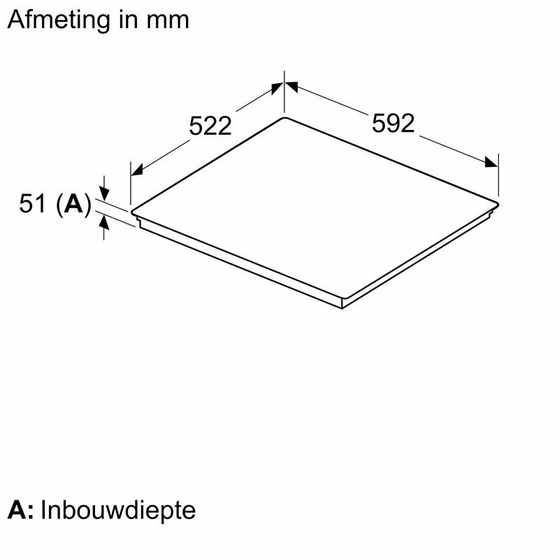 Siemens EH631HFB1E - iQ300 - Inductiekookplaat - 60 cm - Zwart - Opbouw zonder kader