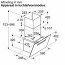 Bosch DWK67FN65 - Serie 4 - Wanddampkap - 60 cm - zwart glas - Zwart