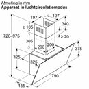 Siemens LC85KDK60 - iQ100 - Wanddampkap - 80 cm - zwart glas - Zwart