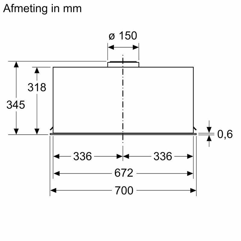 Siemens LB77NAC50 - iQ500 - Afvoergroep - 70 cm - Inox