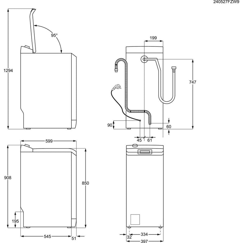 AEG LTR75B73A - 7000 serie - Wasmachine bovenlader - 7 kg