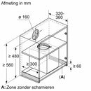 Bosch DBB67DP60 - Serie 6 - Geïntegreerde design dampkap - 60 cm - zwart glas - Matzwart