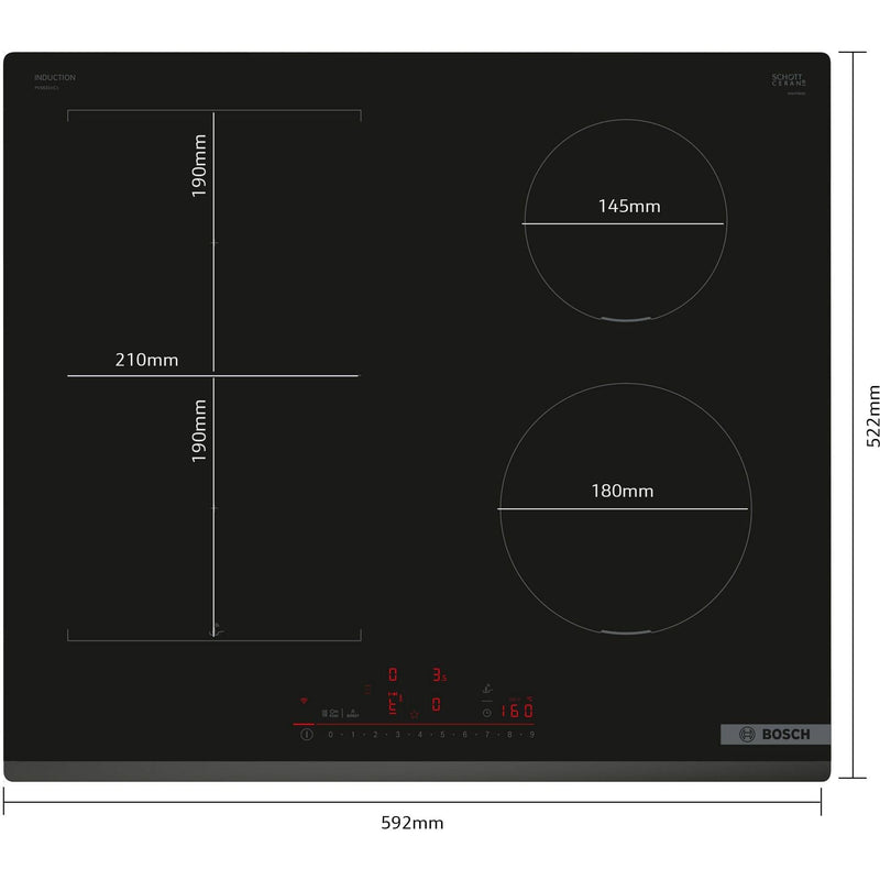 Bosch PVS631HC1E - Serie 6 - Inductiekookplaat - 60 cm - Opbouw zonder kader