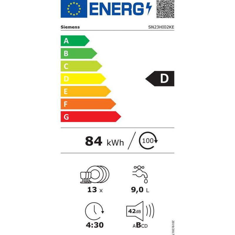 Siemens SN23HI02KE - iQ300 - Vrijstaande vaatwasser - 60 cm - Geborsteld staal AntiFingerprint