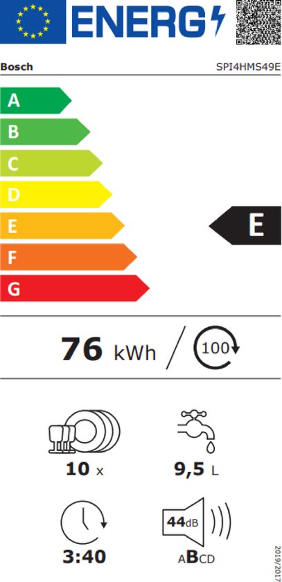 Bosch SPI4HMS49E - Serie 4 - Integreerbare vaatwasser - 45 cm - Geborsteld staal