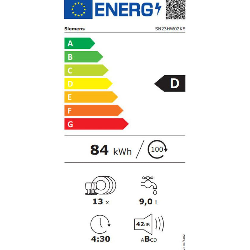 Siemens SN23HW02KE - iQ300 - Vrijstaande vaatwasser - 60 cm - wit