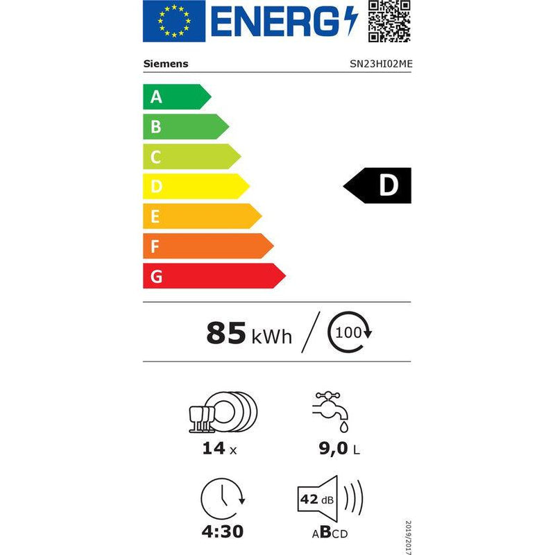 Siemens SN23HI02ME - iQ300 - Vrijstaande vaatwasser - 60 cm - Geborsteld staal AntiFingerprint