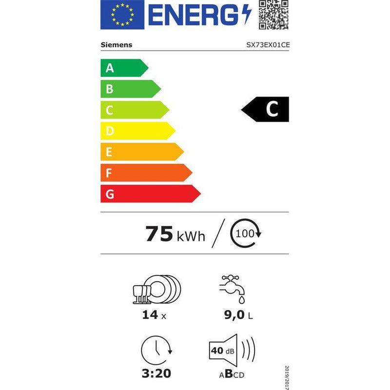 Siemens SX73EX01CE - iQ300 - Volledig integreerbare vaatwasser - 60 cm - XXL (extra hoog) - varioScharnier