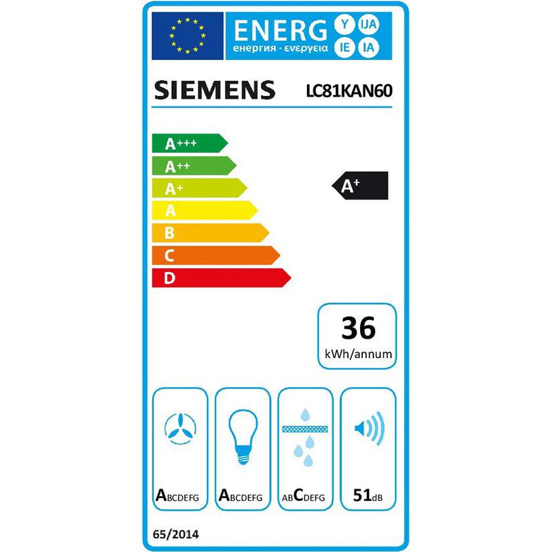 Siemens LC81KAN60 - iQ500 - Wanddampkap - 80 cm - zwart glas