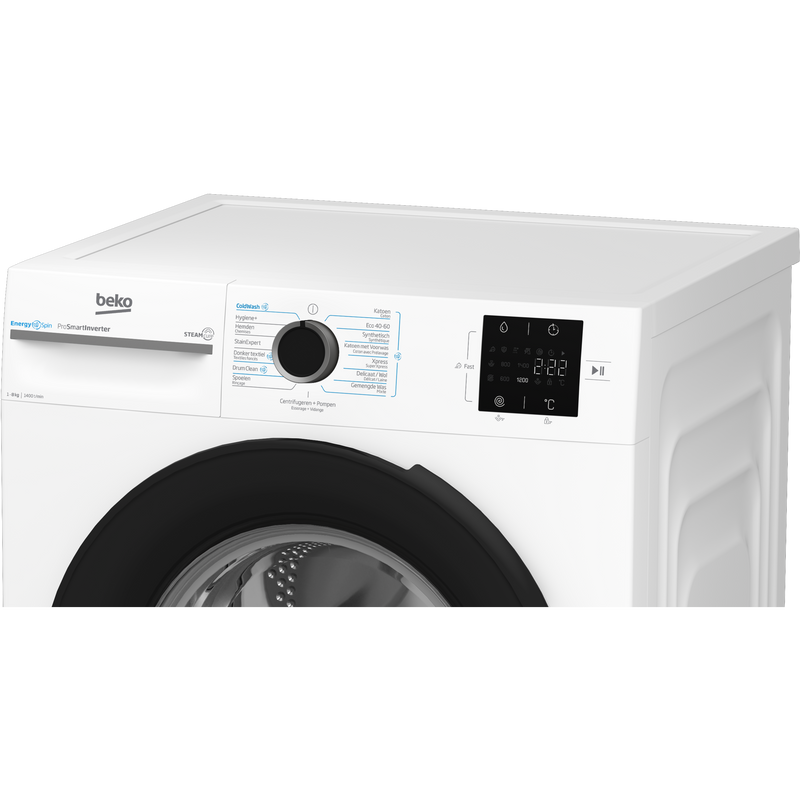 Beko BM3WFT3841W - Wasmachine - 8 Kg - Wit