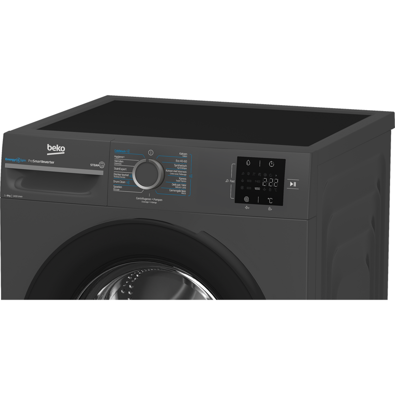 Beko BM3WFT3841A - Wasmachine - 8 Kg - Zwart