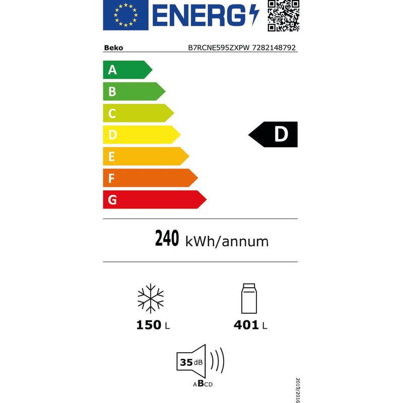 Beko B7RCNE595ZXPW - Koel-vriescombinatie - Inox