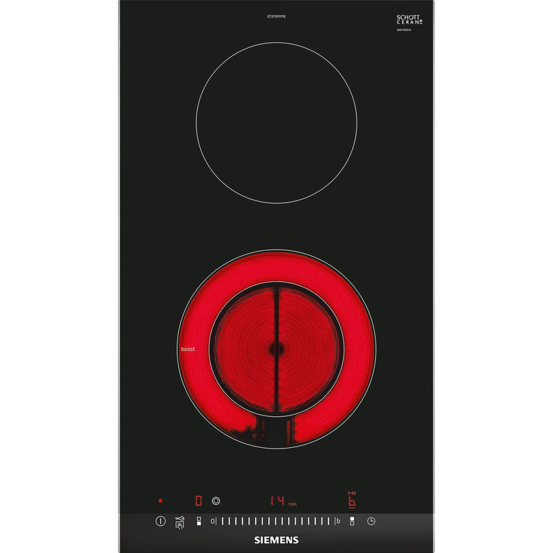 Siemens ET375FFP1E - iQ300 - Domino Elektrische kookplaat - 30 cm - Zwart - Opbouw met kader