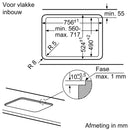 Bosch PPQ7A6B20 - Serie 6 - Gaskookplaat - 75 cm - Hardglas - Zwart