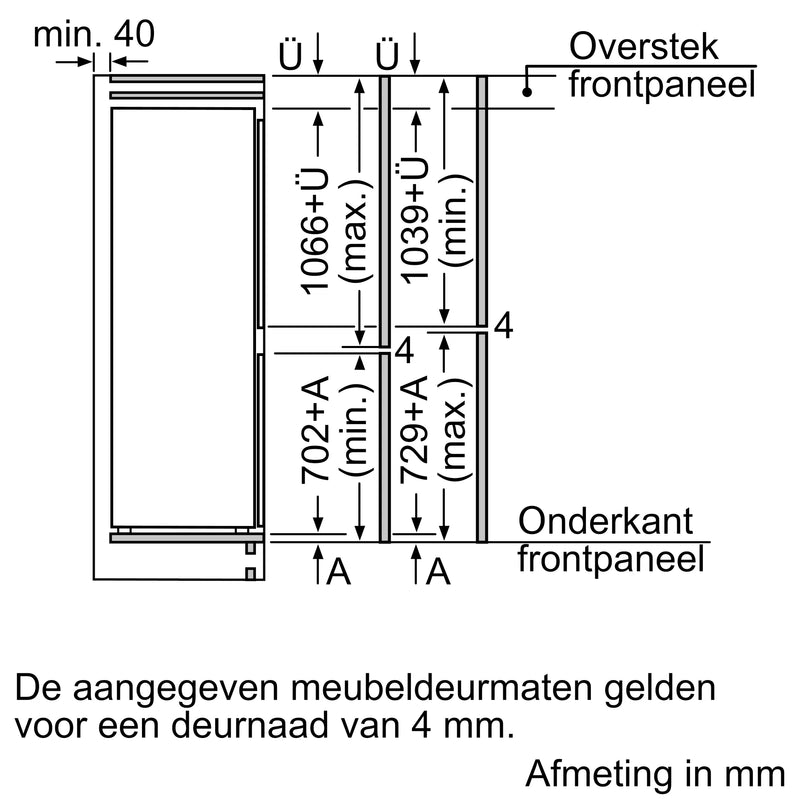 Siemens KI86SAFE0 - IQ500 - Inbouw - Koel-vriescombinatie - 178 cm