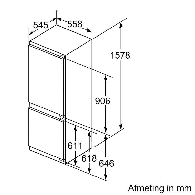 Siemens KI77SADE0 - IQ500 - Inbouw - Koel-vriescombinatie - 158 cm