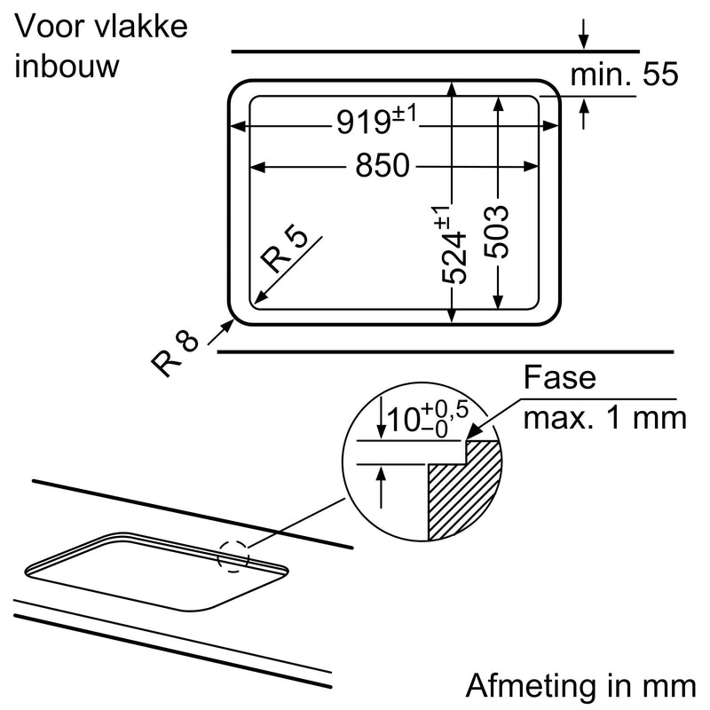 Bosch PPS9A6B90 - Serie 6 - Gaskookplaat - 90 cm - Hardglas - Zwart