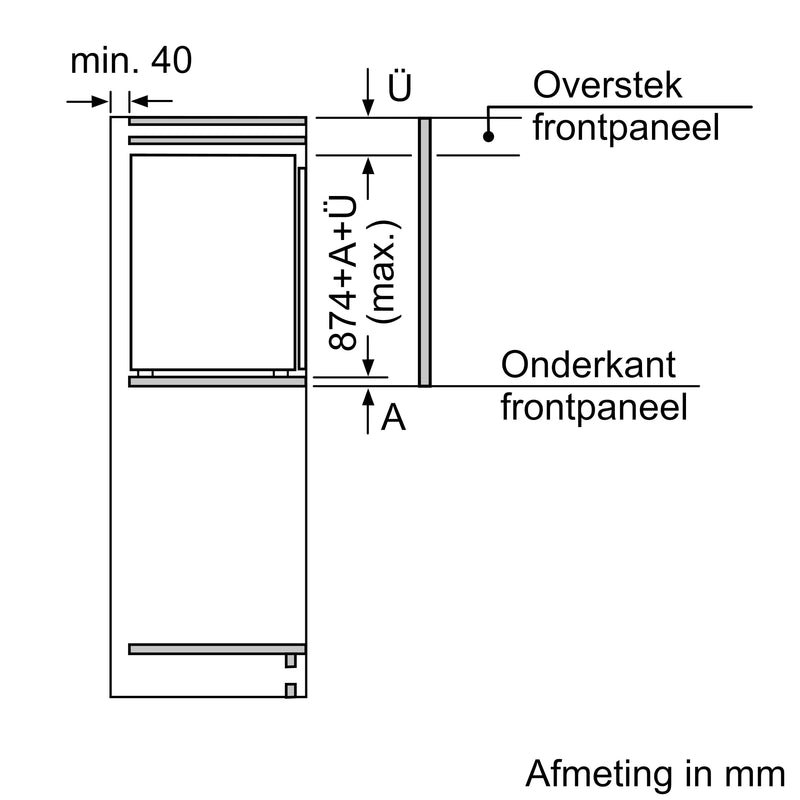 Siemens KI21RNSE0 - IQ100 - Inbouw - Koelkast - 88 cm