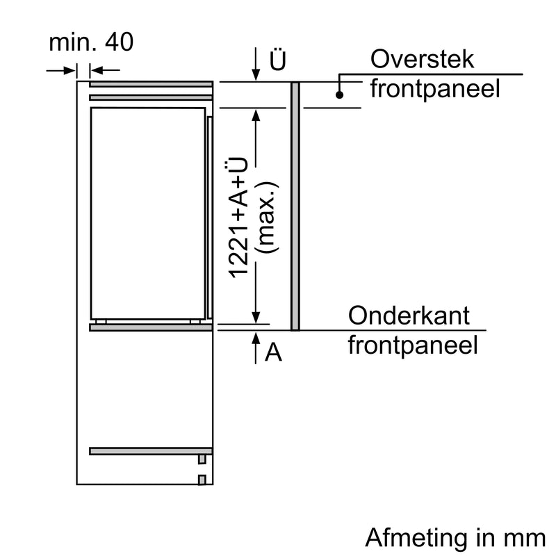 Siemens KI41R2FE0 - IQ300 - Inbouw - Koelkast - 122 cm