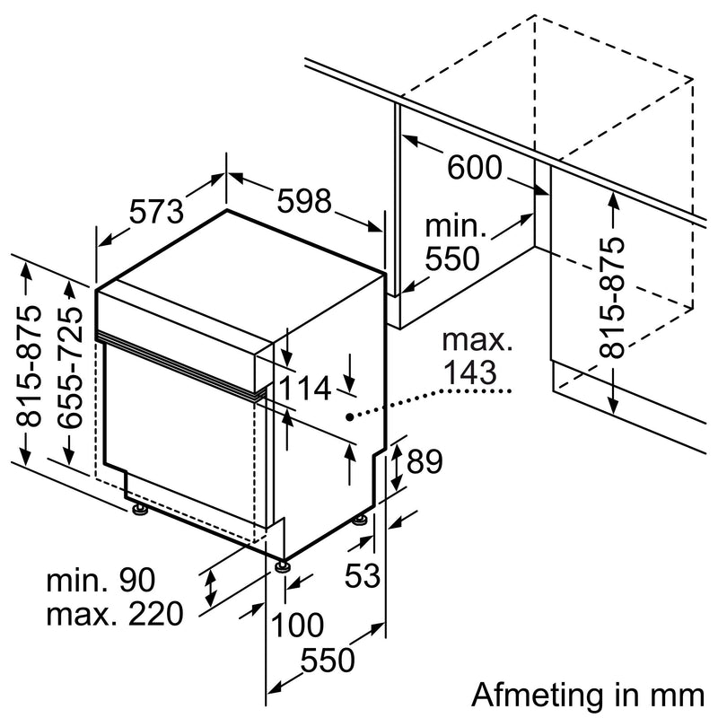 Siemens SN53ES22CE - iQ300 - Integreerbare vaatwasser - 60 cm - Geborsteld staal