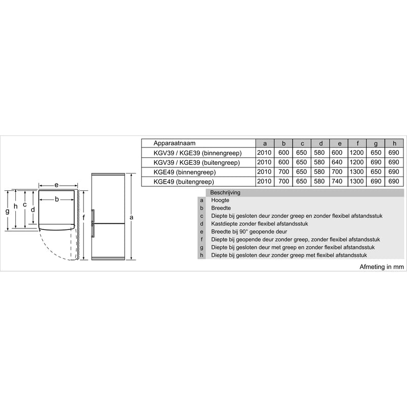 Siemens KG39EAICA - iQ500 - koel-vriescombinatie - Inox