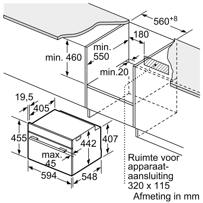 Bosch CMG7241B1 - Serie 8 - Compacte oven met magnetronfunctie - 60 x 45 cm - Zwart
