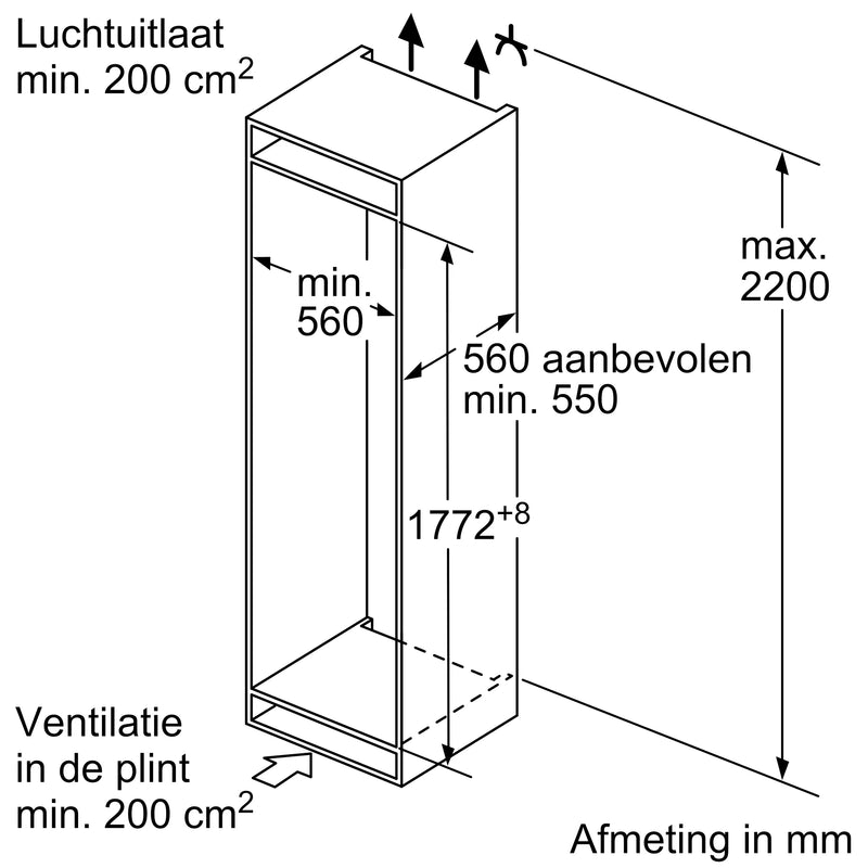 Siemens KI87VVSE0 - IQ300 - Inbouw - Koel-vriescombinatie - 178 cm