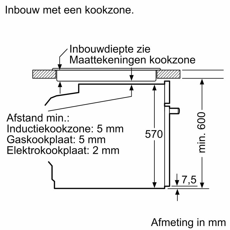 Siemens HB574ABR3F - iQ300 - Inbouwoven - 60 x 60 cm - Zwart