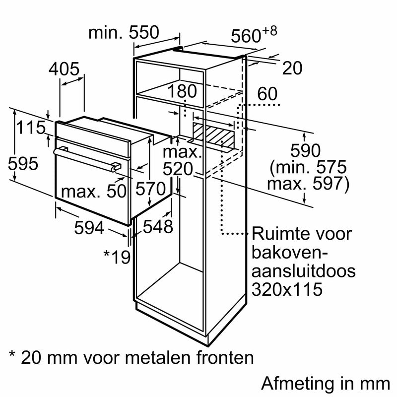 Siemens HB010FBR1S - iQ100 - Inbouwoven - 60 x 60 cm - Inox