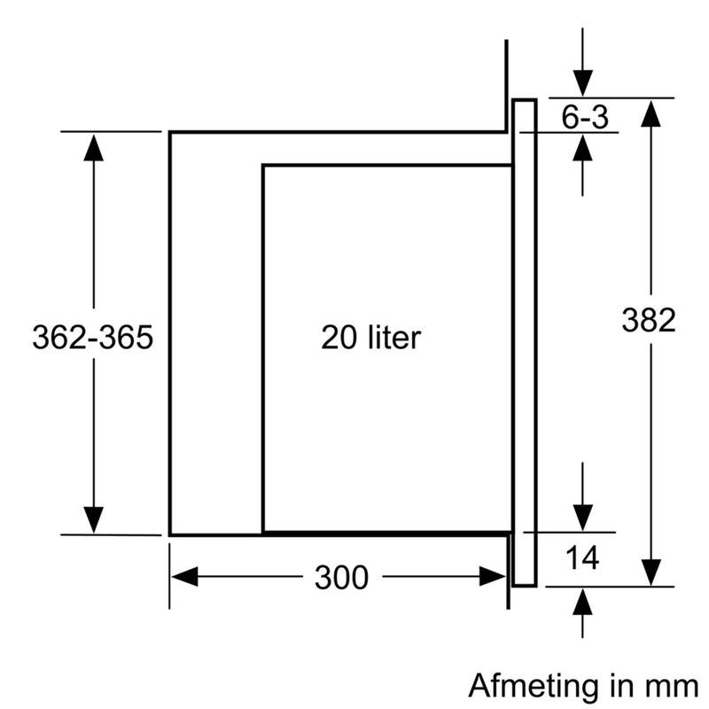 Bosch BFL523MB1F - Serie 4 - Inbouwmagnetron - 38x59 cm - 20 l - Zwart - Eenvoudig te reinigen met hydrolyse