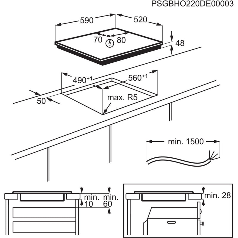 AEG IBS64200CB - 3000 serie - inductiekookplaat - 60 cm