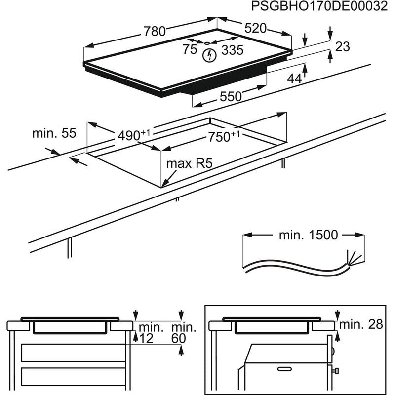 AEG IAE84881FB - 9000 serie - SensePro® - inductie Kookplaat - 80 cm