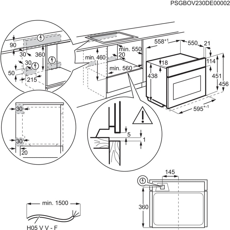 AEG TKK8N821T - 9000 serie - ProAssist CombiQuick - Combi inbouw magnetron - 45 cm - Mat zwart