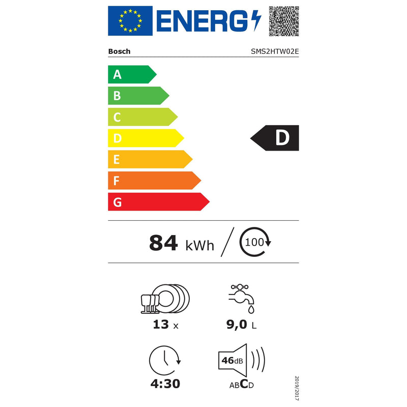 bosch SMS2HTW02E - Serie 2 - Vrijstaande vaatwasser - 60 cm - wit